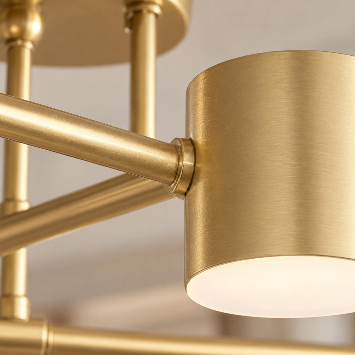 Sputnik Metal LED Flush Mount Ceiling Light 6-Arm Gold or Black Dimmable