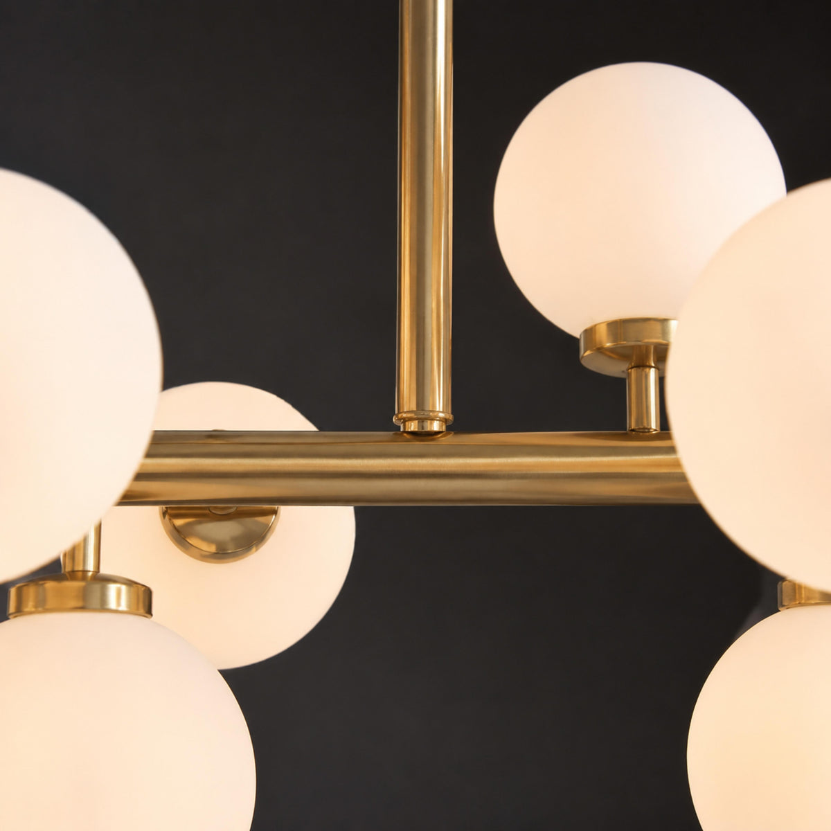 Linear Gold Frosted Glass Chandelier 16-Light LED