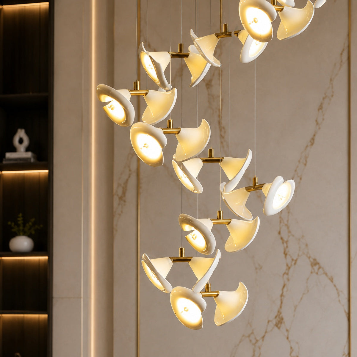 Double Horn Iron Chandelier Ceiling Light LED