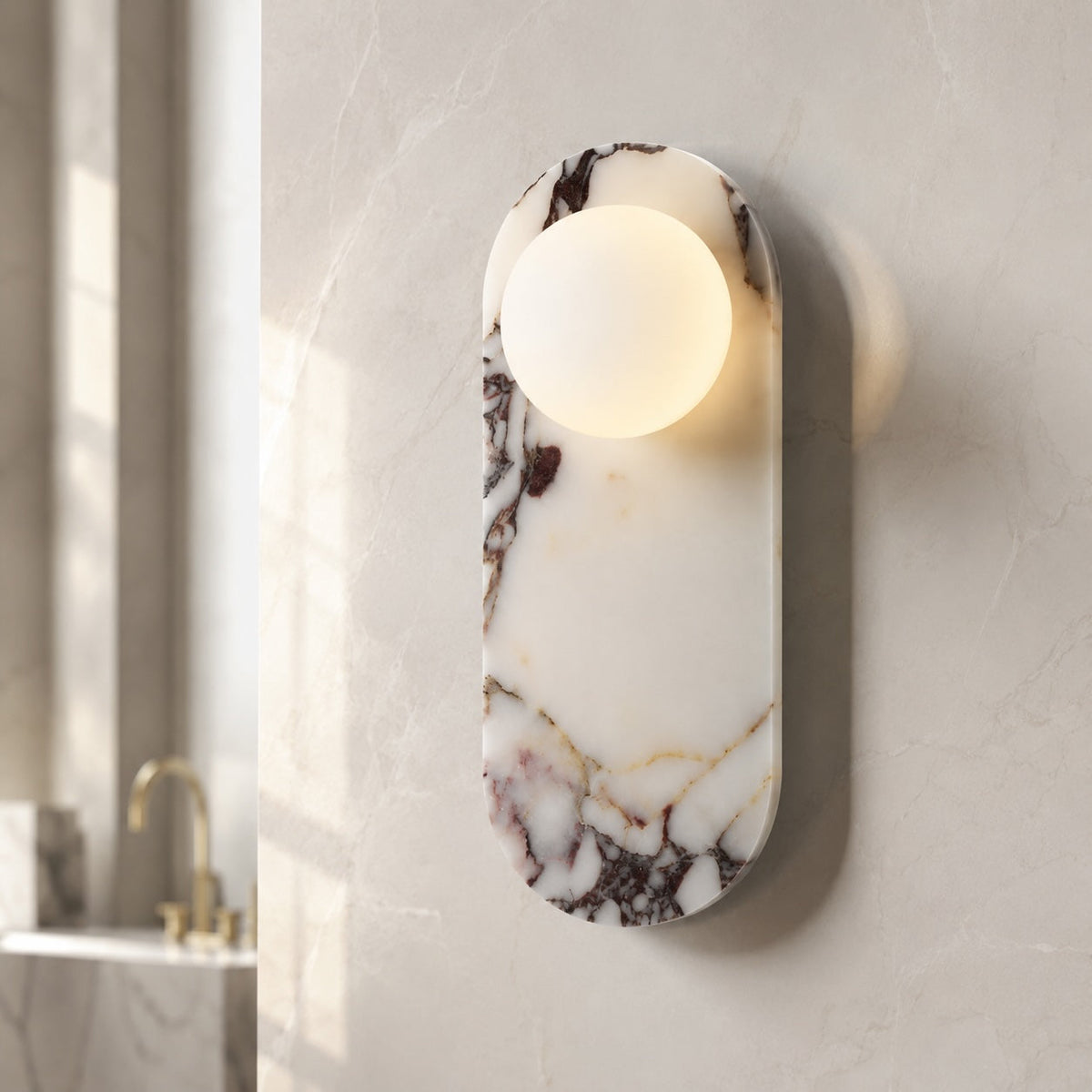 Marble Wall Sconce Adjustable LED Warm Wall Light