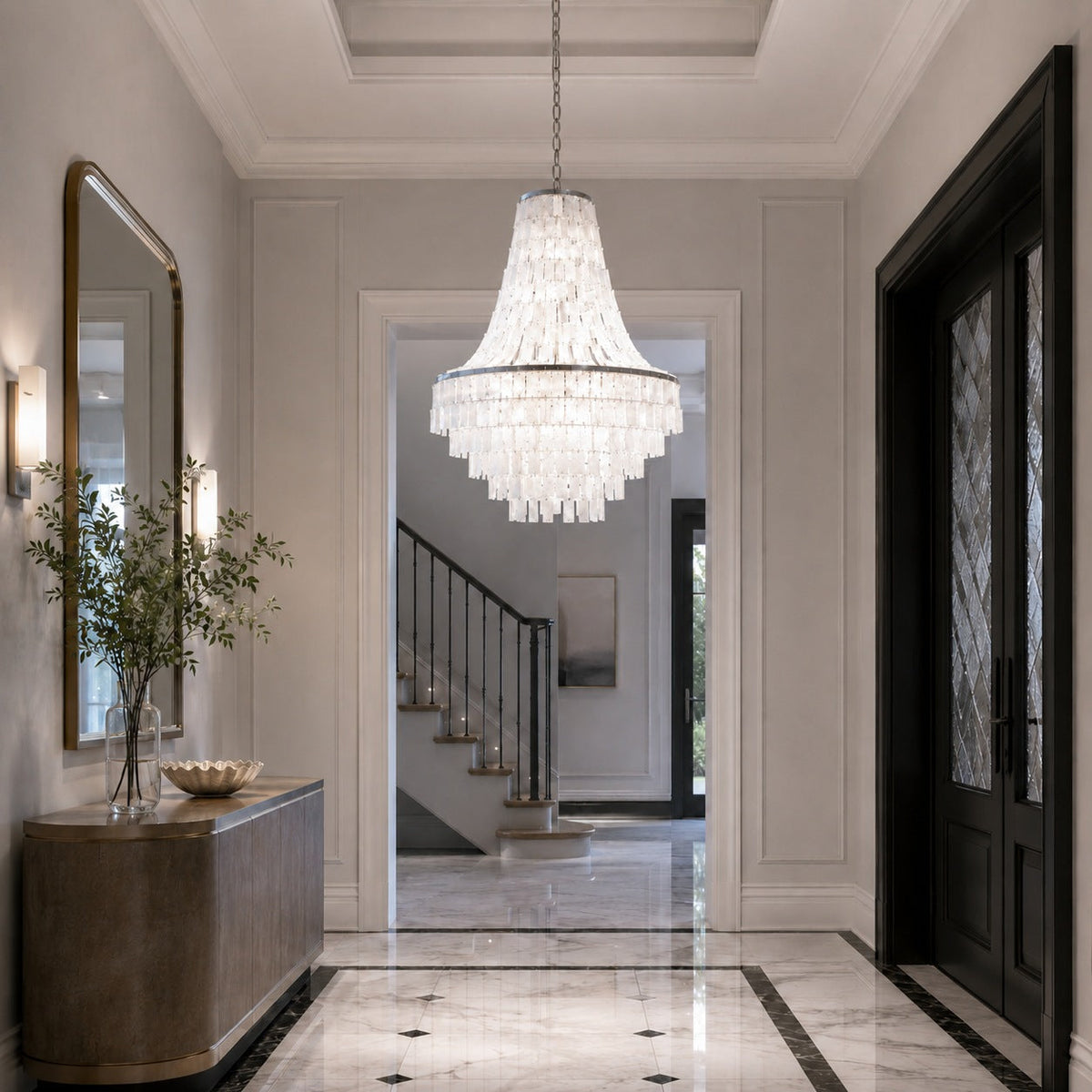 Coastal Tiered Chandelier Light Adjustable Metal Frame