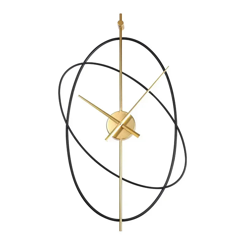 Simple Iron Wall Clock Metal Oval Clocks Home Decor Modern Design Art Silent Paint Craft Living