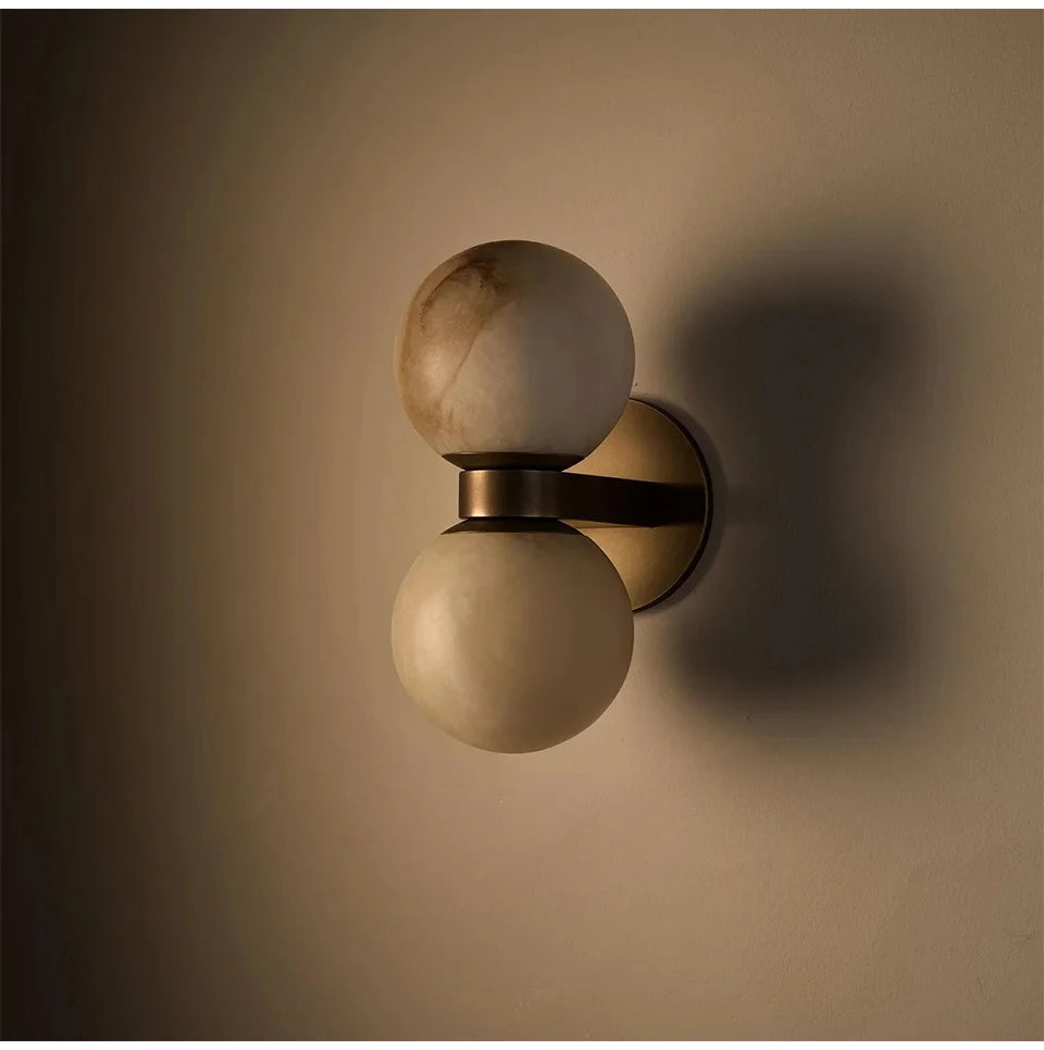 Marble Ball LED Wall Light Copper Bedside Bedroom Sconce