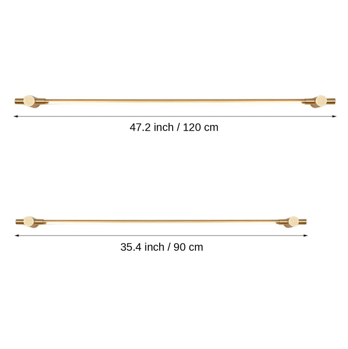 Polished Brass Linear LED Vanity Light 90cm & 120cm Acrylic Shade