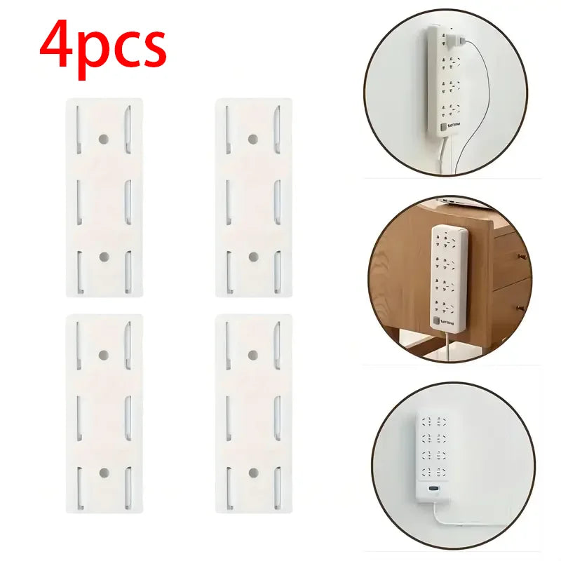 Self-Adhesive Socket Fixer Wall Hanging Power Strip Holder Fixator Plug-in Wall-Mounted