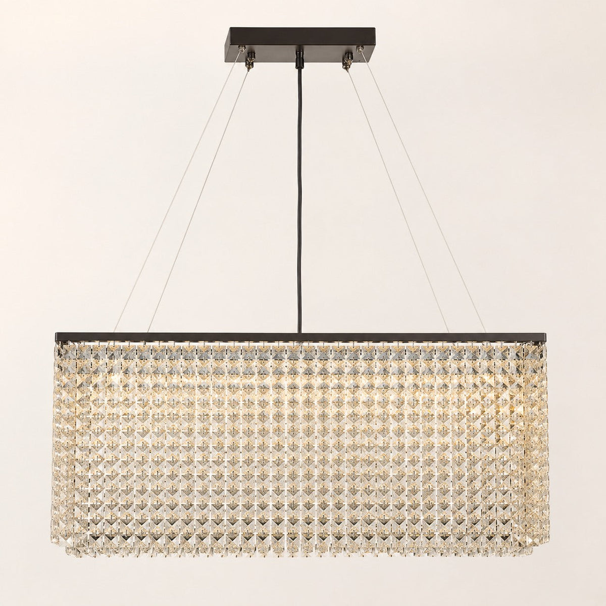 Crystal Chandelier Hanging LED Light Fixture Chrome