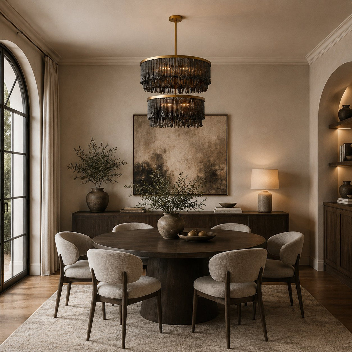 Metal Chandelier Adjustable Hanging LED Light Fixture
