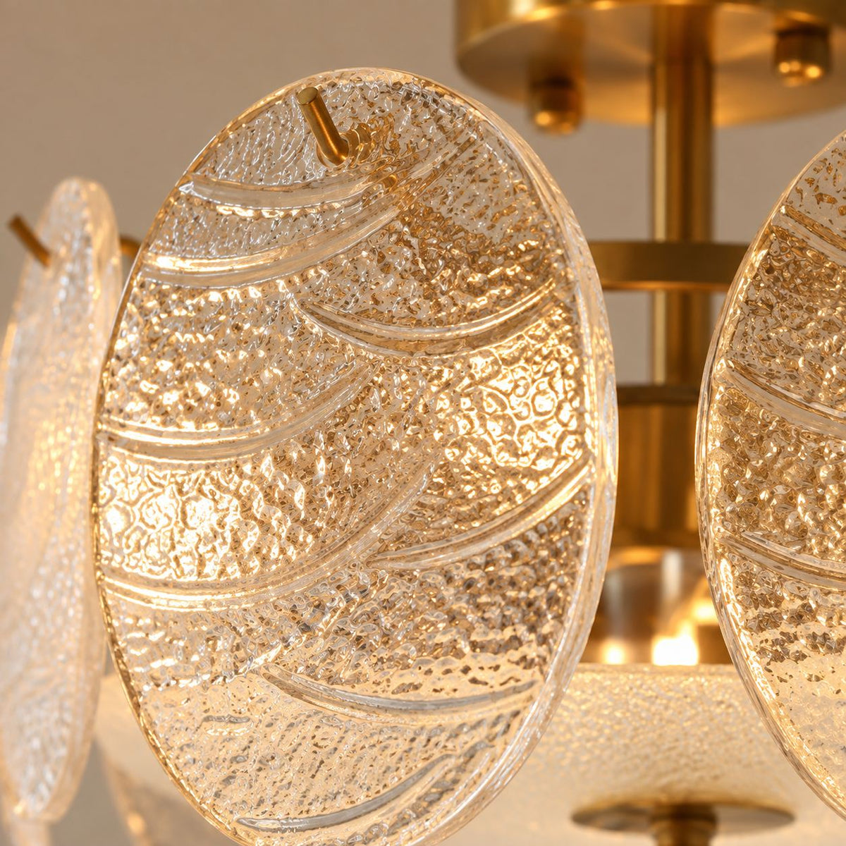 Copper Multi-Head LED Flush Mount Ceiling Light 5 to 8 Light Warm White