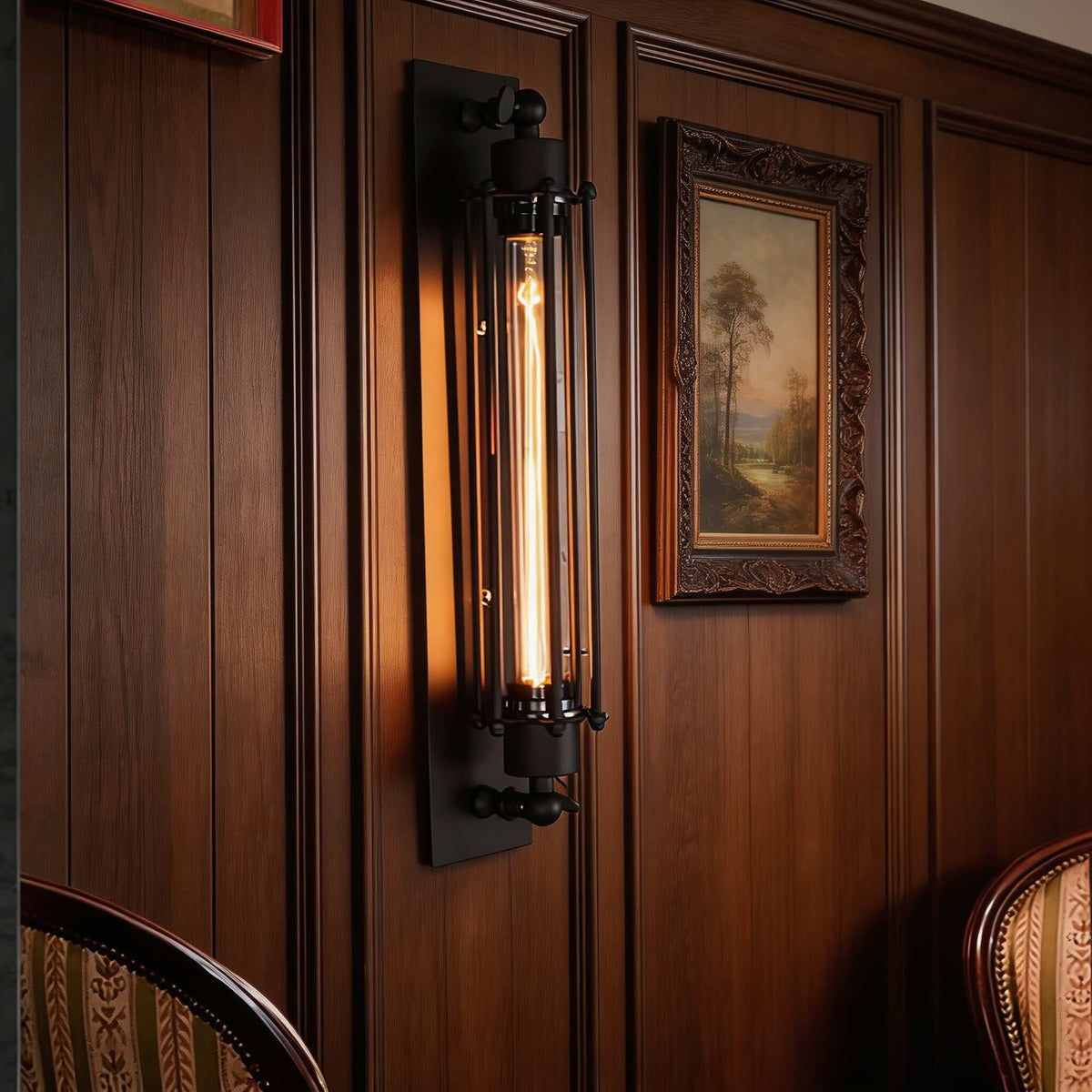 Industrial Wall Sconce Wall Mounted Black Iron LED