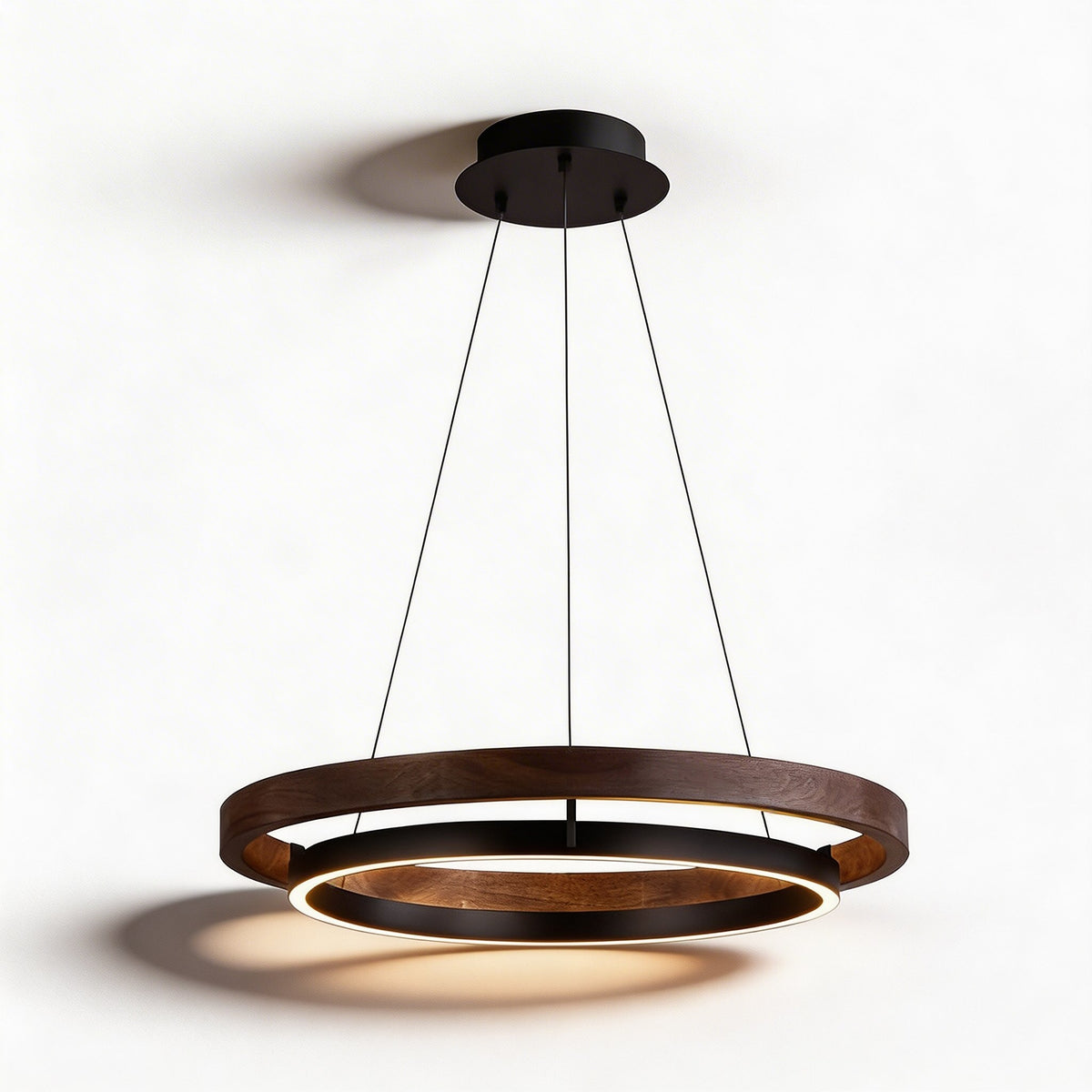 Black Iron Acrylic Pendant Light Tri-Colour LED Adjustable