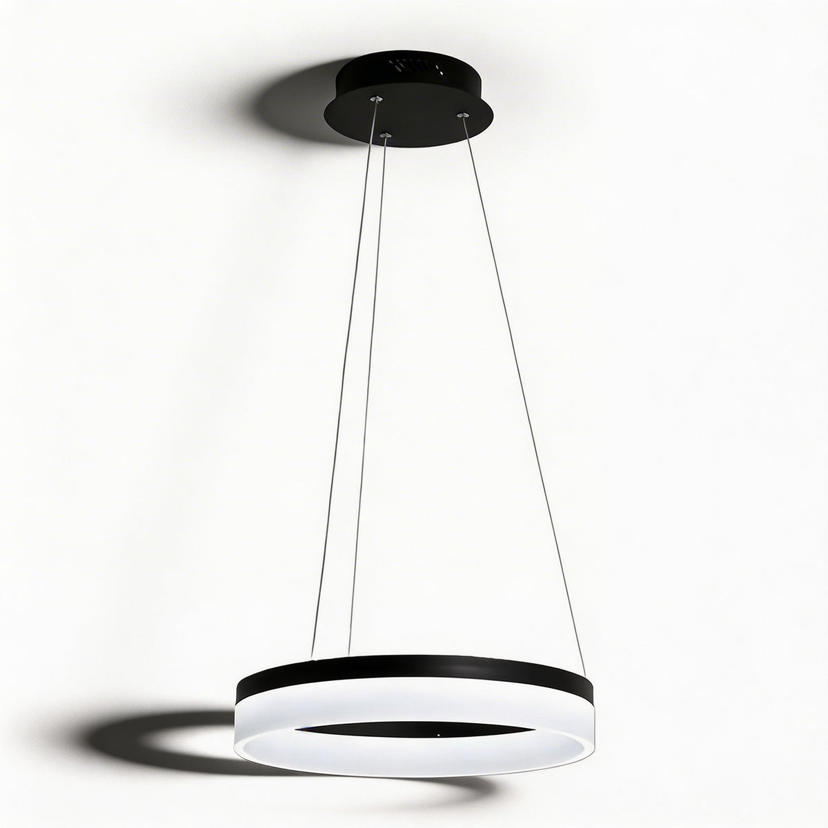Black Aluminium Pendant Light Dimmable LED Acrylic Shade