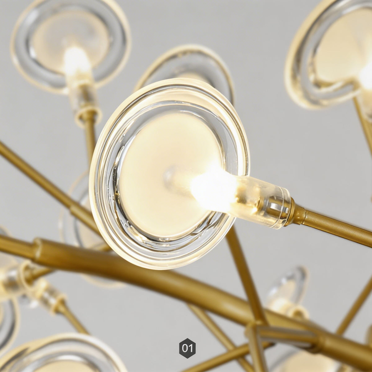 Metal Cluster Pendant Light 27-Light LED Adjustable Hanging