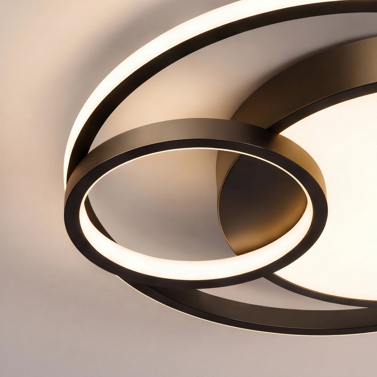Nordic Circle Metal LED Flush Mount Ceiling Light Black or Gold