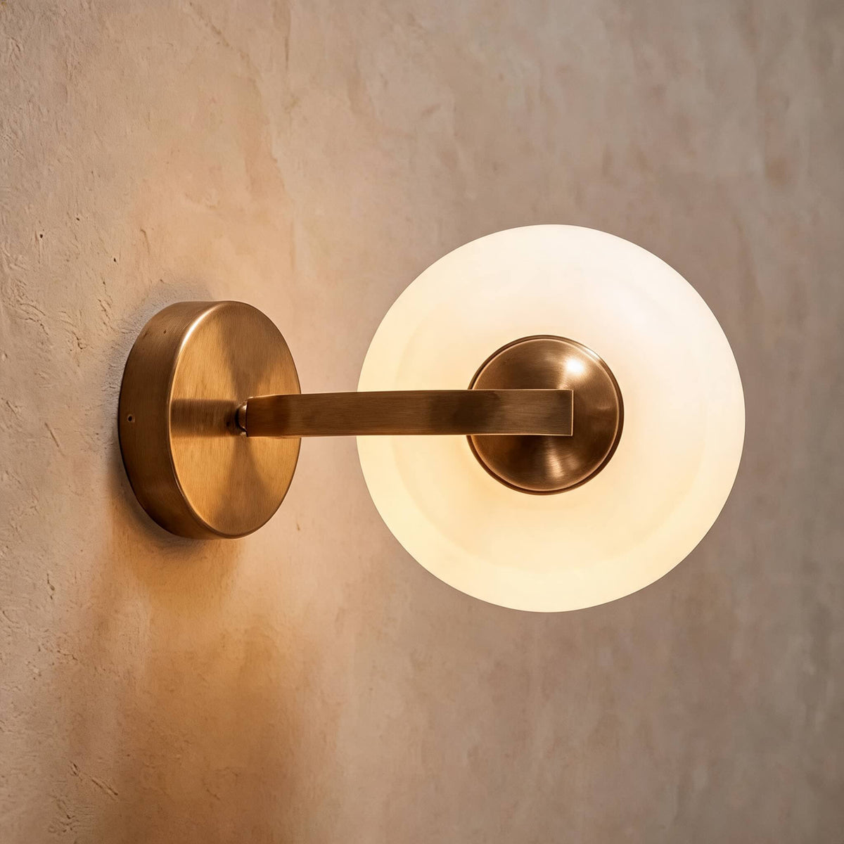 Art Deco Glass Wall Sconce Adjustable Metal LED Light
