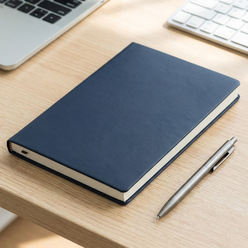 Navy blue notebook