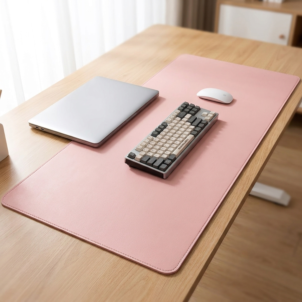 Pink desk pad