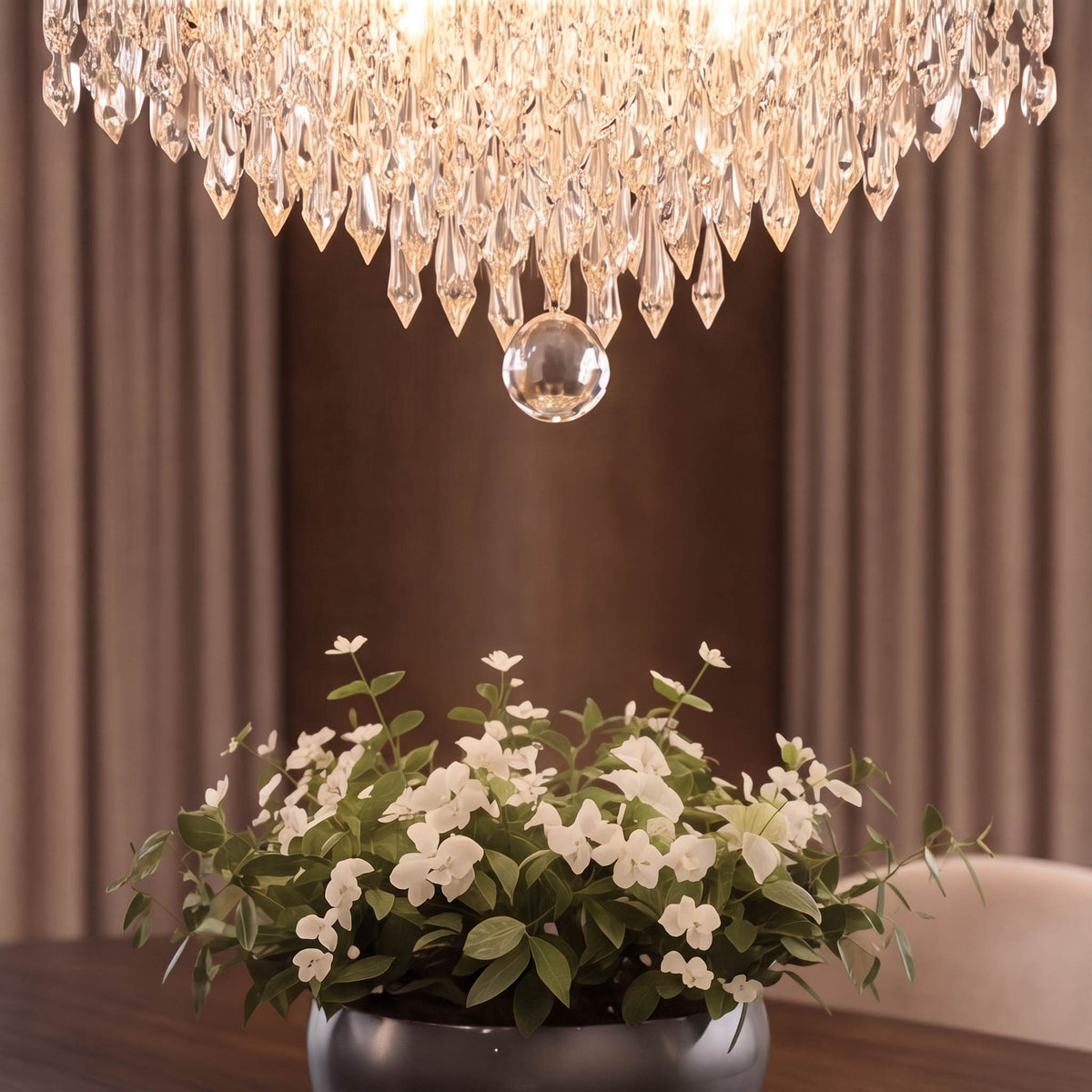 Crystal Flush Mount Ceiling Light Metal E12 Hallway Dining