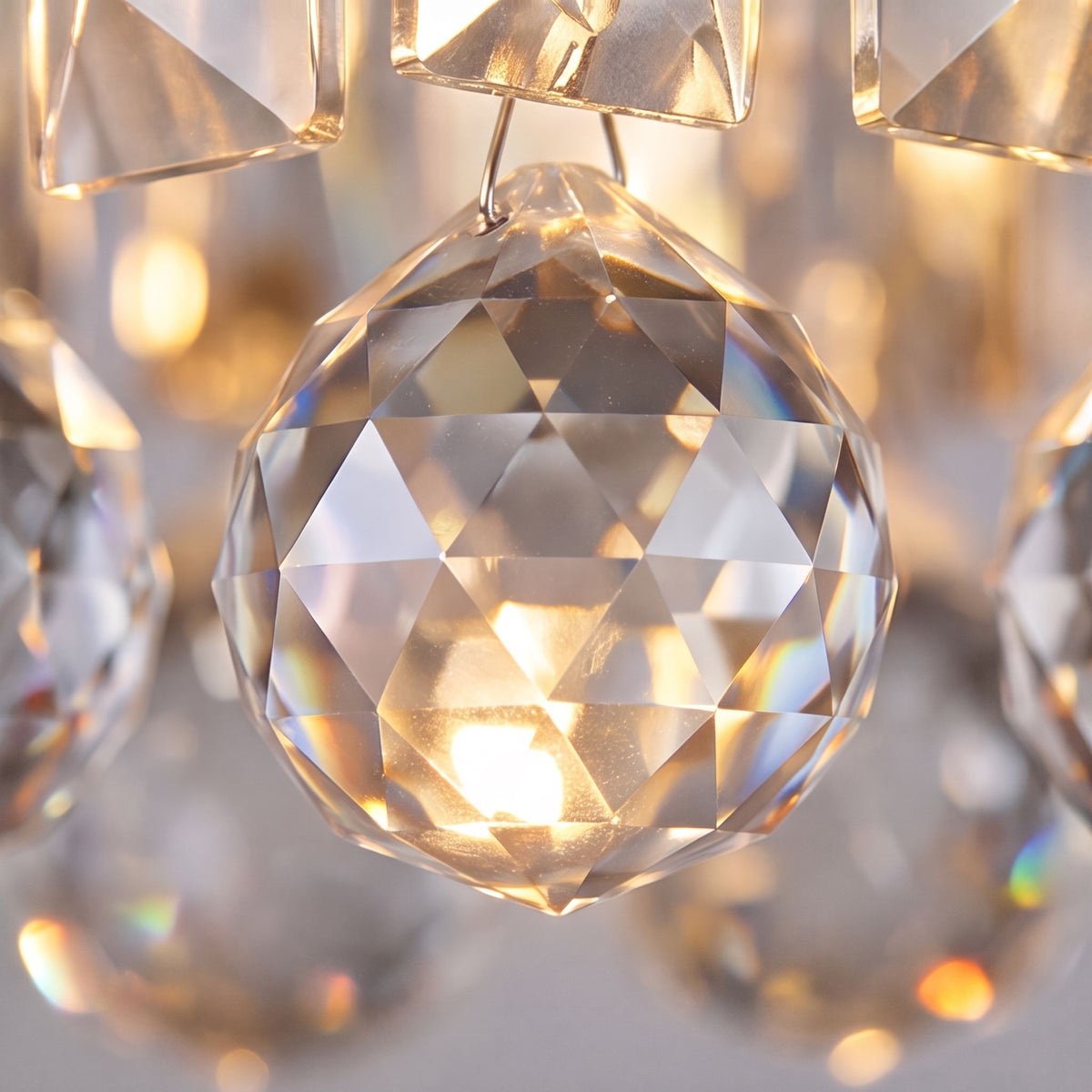 Mini Square Crystal Flush Mount Ceiling Light Chrome LED