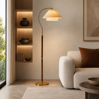 Black Metal Floor Lamp Energy-Efficient LED Adjustable