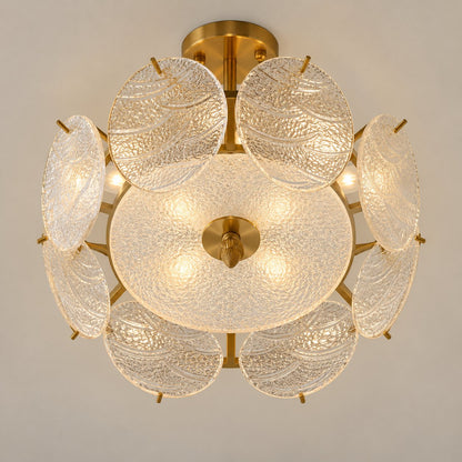 Copper Multi-Head LED Flush Mount Ceiling Light 5 to 8 Light Warm White