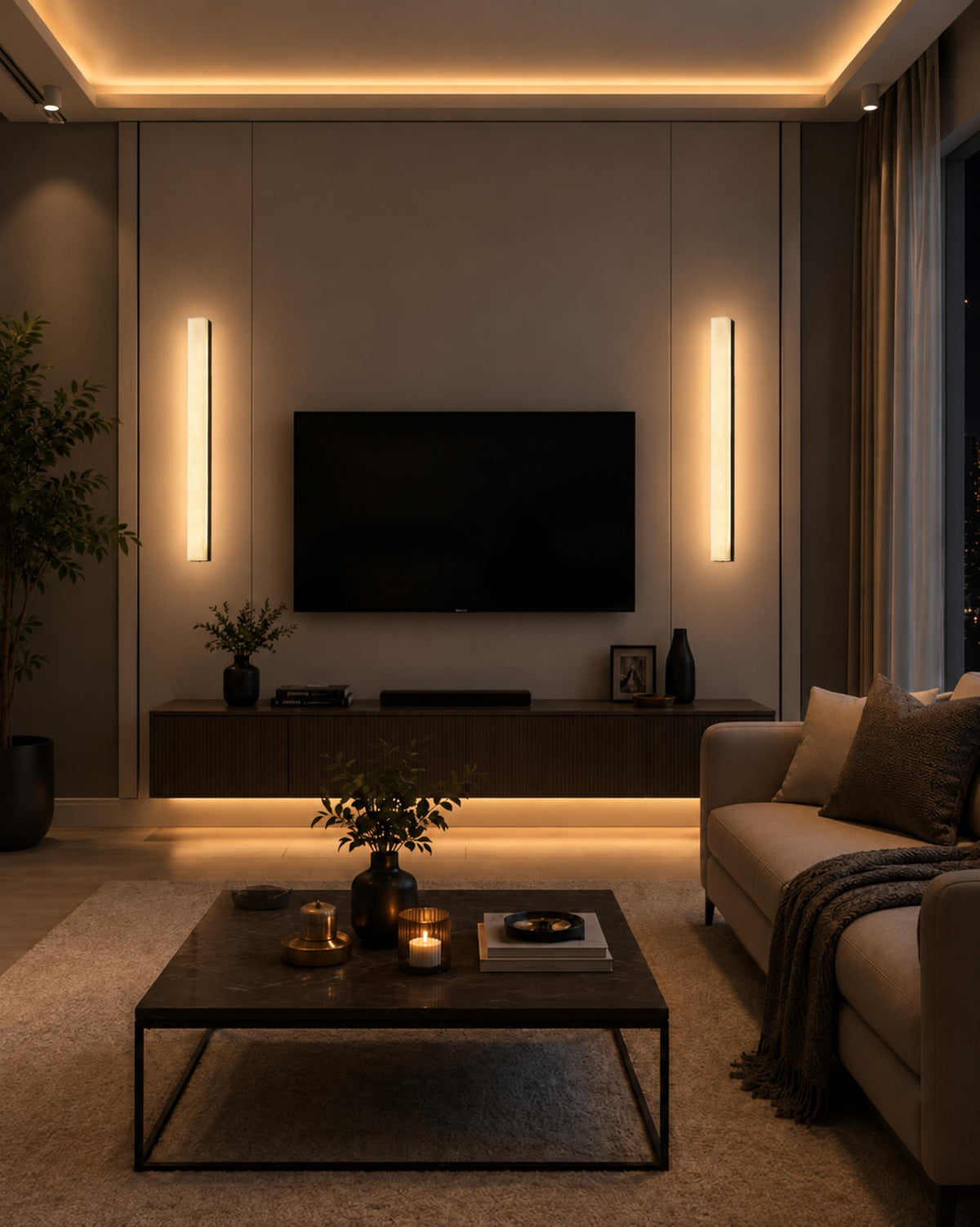 Alabaster Stone Wall Lamp LED Warm Sconce Wall Mounted