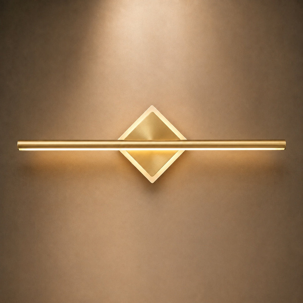 Geometric Diamond LED Vanity Wall Lamp Gold or Black 40–80cm