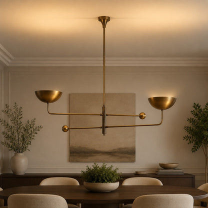 Antique Brass Metal Chandelier 5-Light LED