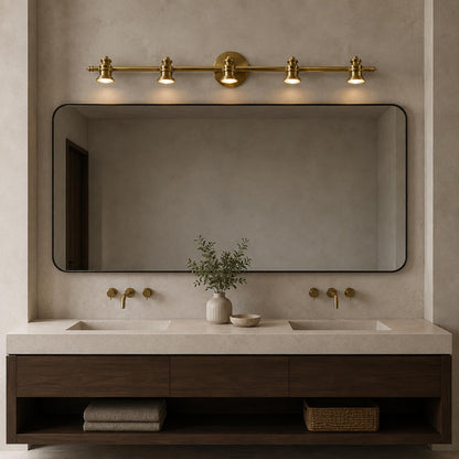 Brass Multi-Head LED Wall Light 1–5 Head Adjustable Dimmable Sconce