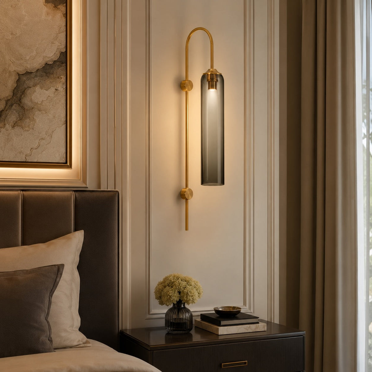Glass Shade Wall Light Wall Mounted Dimmable LED Sconce