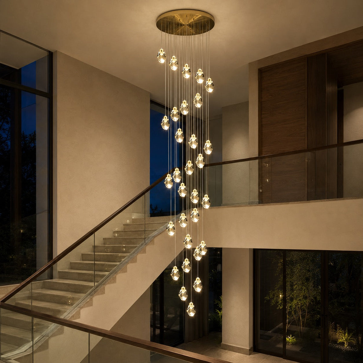 Nordic Crystal Chandelier Adjustable LED 3 to 35 Head