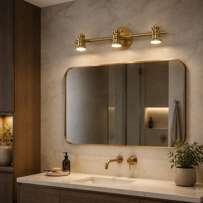 Brass Multi-Head LED Wall Light 1–5 Head Adjustable Dimmable Sconce
