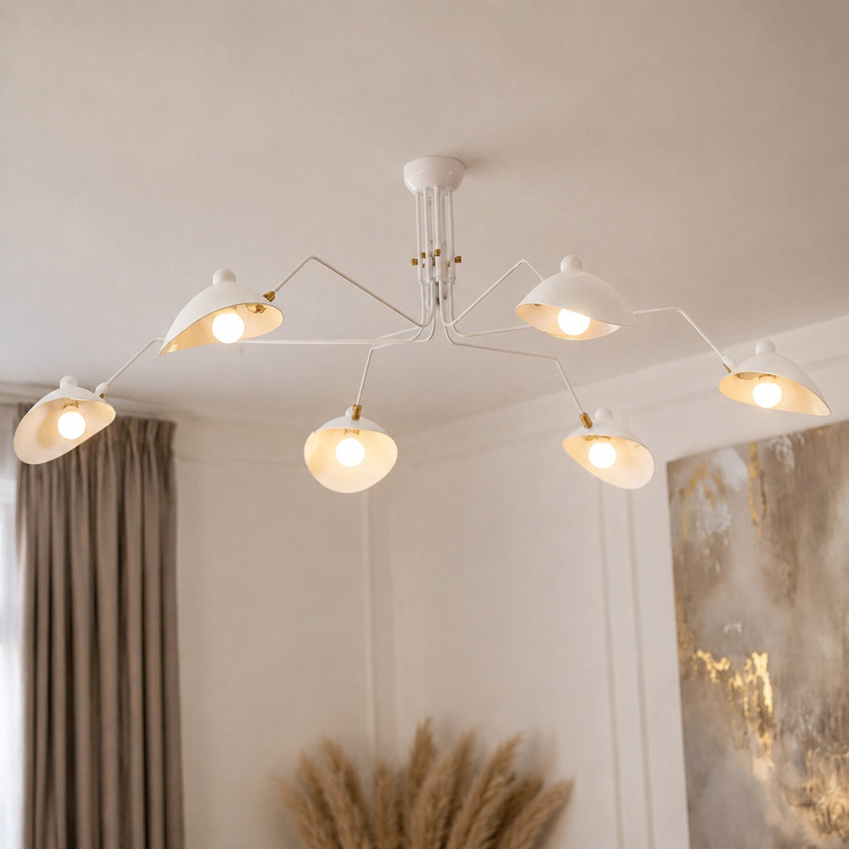 Aluminium & Brass Adjustable LED Flush Mount Ceiling Light 3 or 6 Light