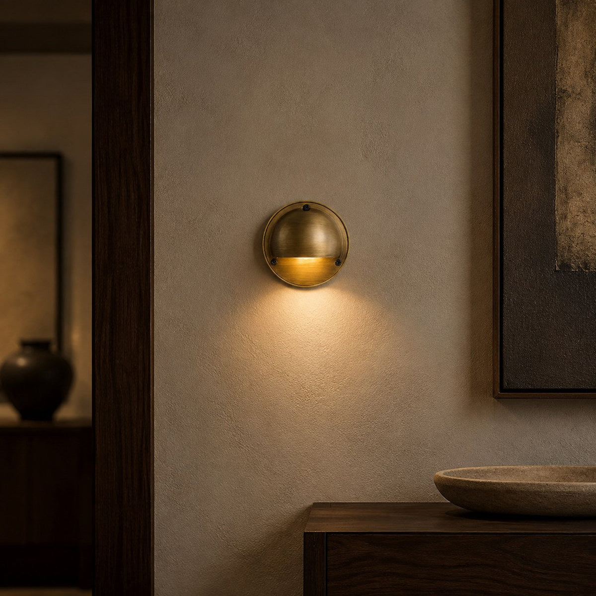 Compact Round Metal LED Wall Sconce