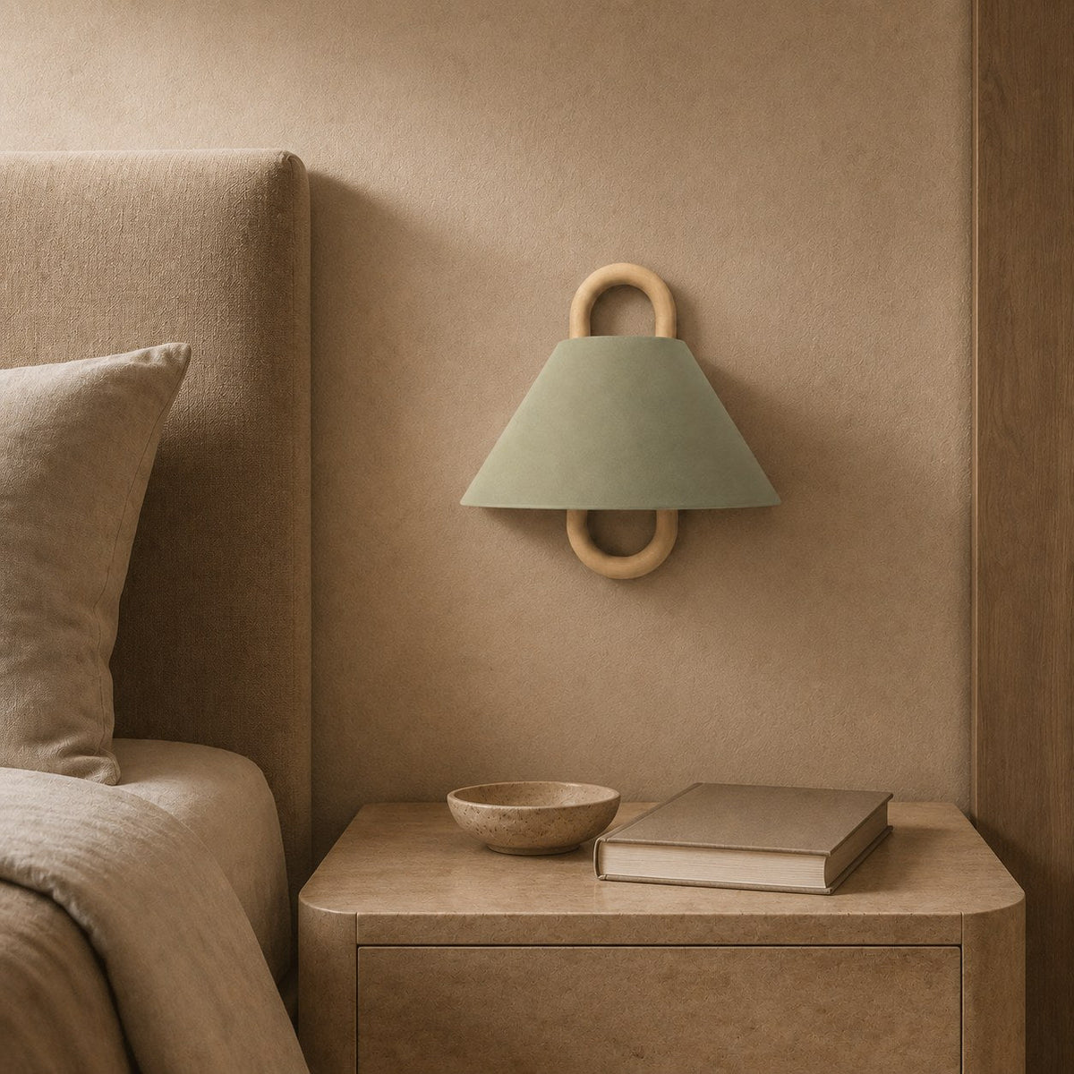 Minimalist Wall Light Wall Mounted Beech Wood Base