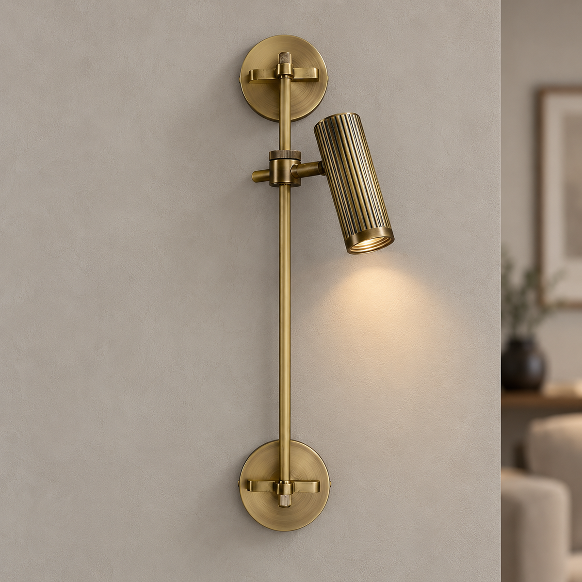 Bronze Rail Wall Light Adjustable Spotlight LED Sconce