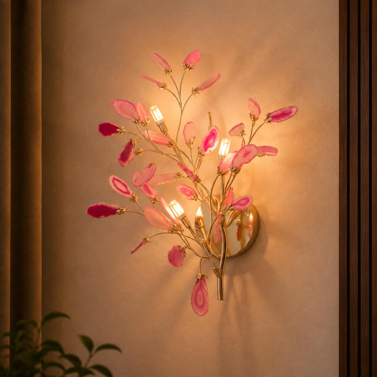 Contemporary Agate Wall Light Metal Fixture Wall