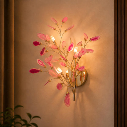 Contemporary Agate Wall Light Metal Fixture Wall