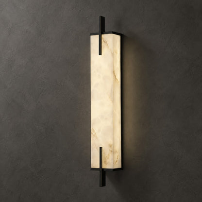 Alabaster Panel Wall Sconce Copper LED Adjustable Light