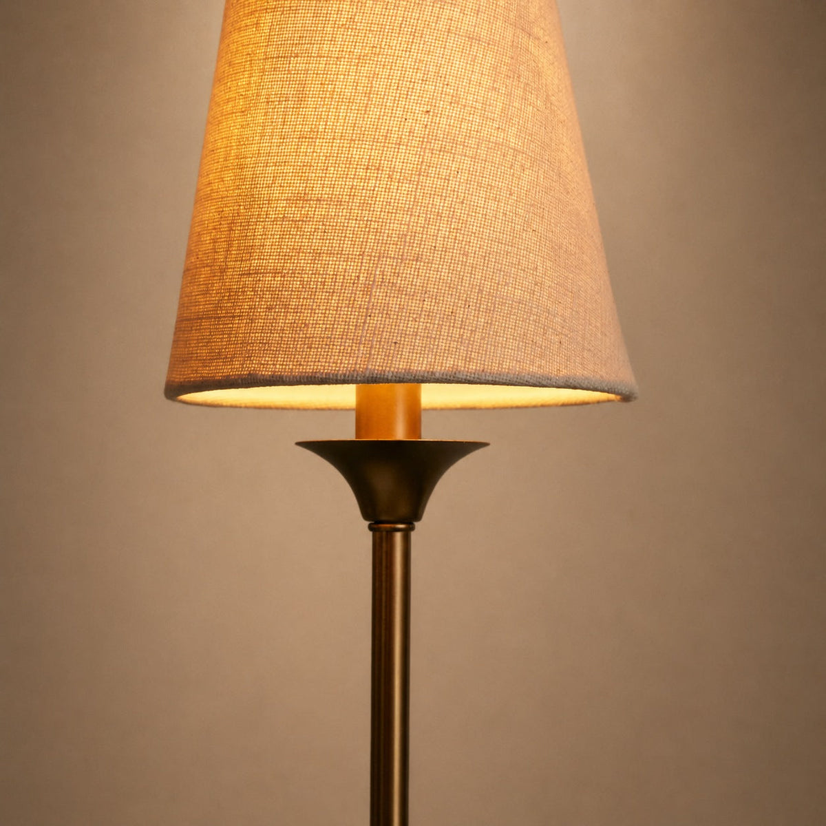 Large Round Chandelier with Off-White Shades
