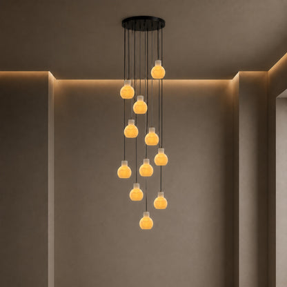 Alabaster Chandelier Hanging LED Light Fixture