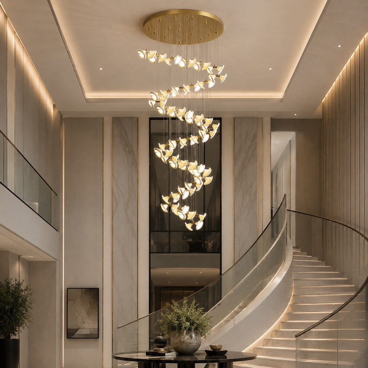 Double Horn Iron Chandelier Ceiling Light LED