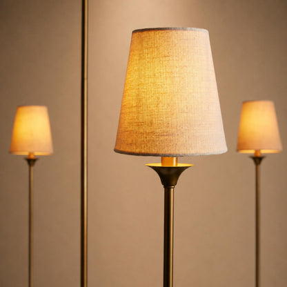 Large Round Chandelier with Off-White Shades