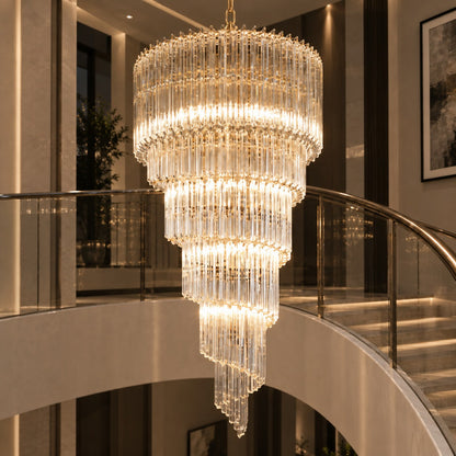 Clear Glass Chandelier Hanging LED Light Fixture