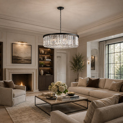 Large 84cm Round K9 Crystal Chandelier