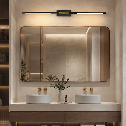 Electroplated Black LED Vanity Bar 60cm/100cm Gold Accent Mirror Light