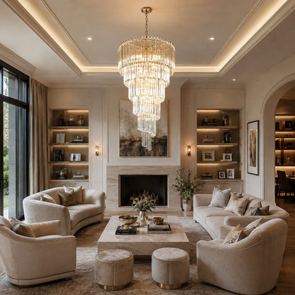 Clear Glass Chandelier Hanging LED Light Fixture