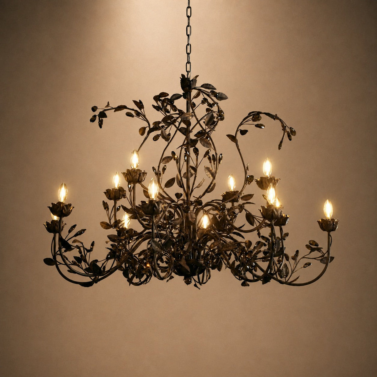 Luxury Crystal Leaf Round Chandelier