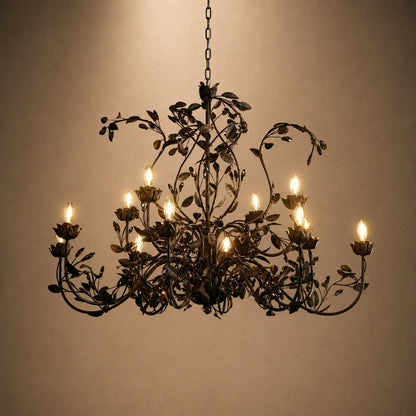 Luxury Crystal Leaf Round Chandelier
