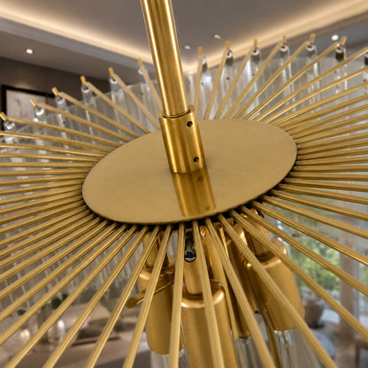 Clear Glass Chandelier Hanging LED Light Fixture