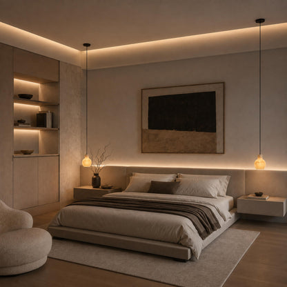 Alabaster Chandelier Hanging LED Light Fixture